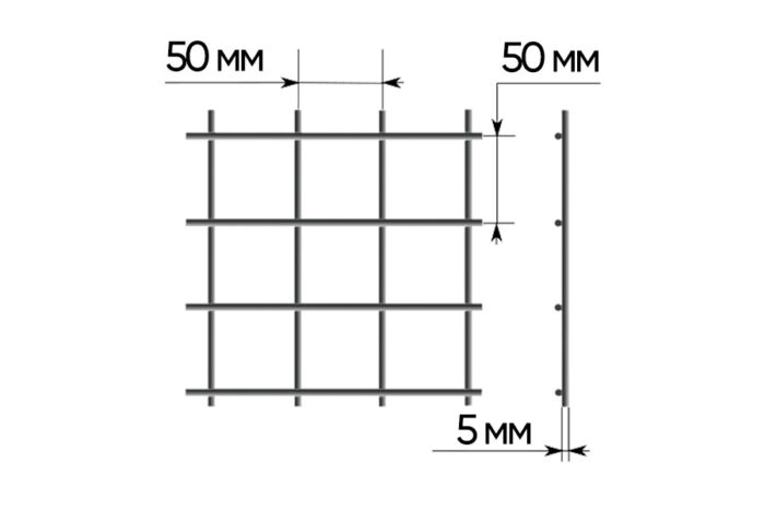 Сетка кладочная и дорожная, производство и продажа в Новосибирске, размер 5x50x50